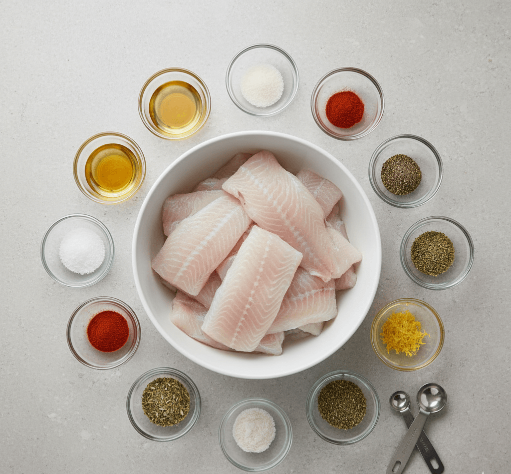 Simple ingredients used to keep air fryer fish moist and lightly seasoned