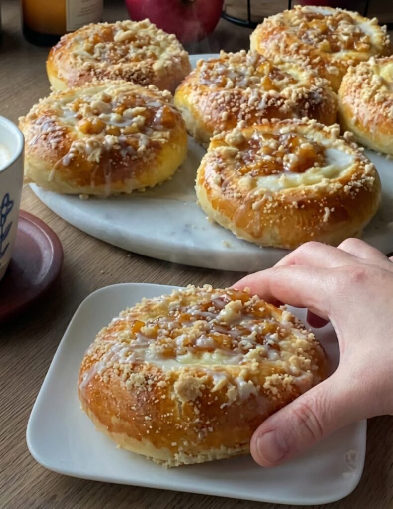 mini apple pies presented on a plate
