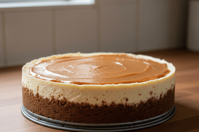 Easy Biscoff Cheesecake With Salted Caramel