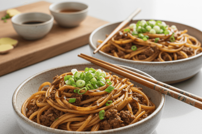 Budget Hoisin Beef Linguine Bowls
