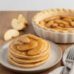 Apple pie filling used in a homemade pie and served over pancakes