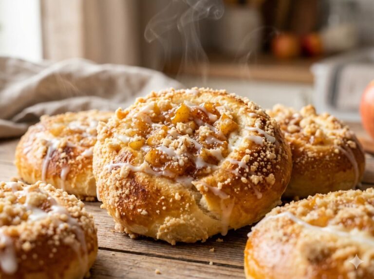 delicious mini apple pies placed on kitchen counter